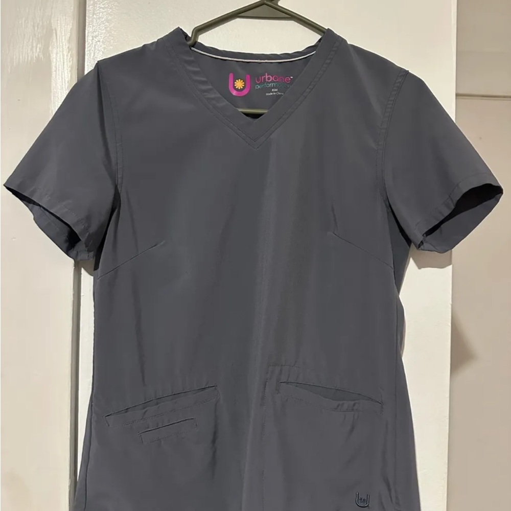 Urbane Women's Charcoal V-Neck Short Sleeve Top